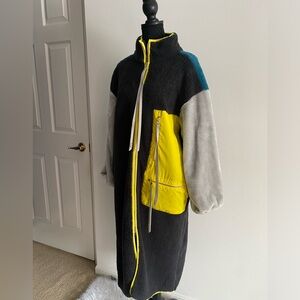 UGG Colorblock Long Jacket with Yellow Accents